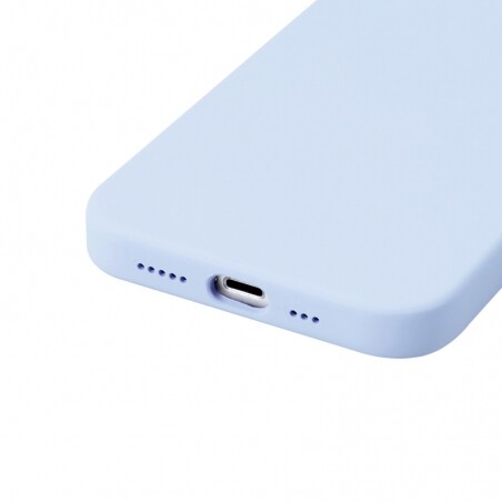Housse silicone pour iPhone 14 avec intérieur microfibres violet pastel
