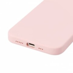 Housse silicone pour iPhone 12 et iPhone 12 PRO avec intérieur microfibres Rose pastel