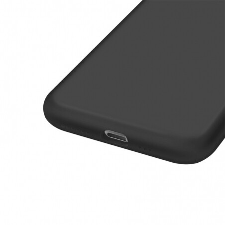 Housse silicone pour iPhone 15 Plus avec intérieur microfibres Noir
