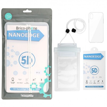 Pack Essentiel de Protection 3-en-1 pour iPhone XS - Étui étanche, film Hydrogel et coque Minigel