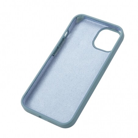 Housse silicone pour iPhone 15 Plus avec intérieur microfibres Bleu