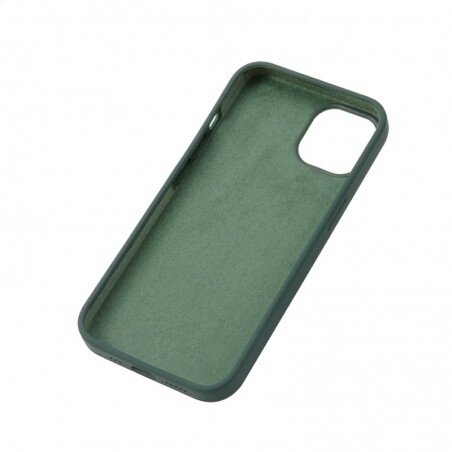 Housse silicone pour iPhone 13 mini avec intérieur microfibres vert nuit
