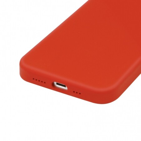 Housse silicone pour iPhone 15 Pro Max avec intérieur microfibres rouge