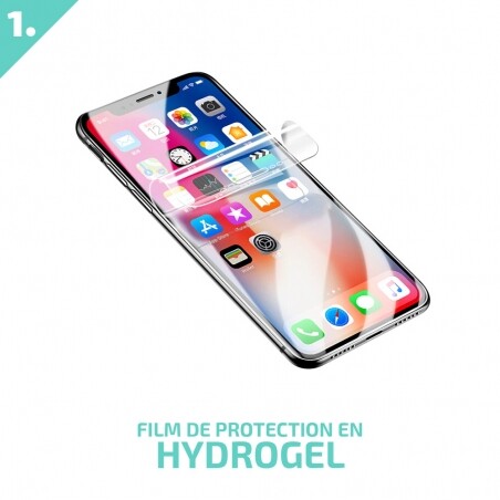 Pack Essentiel de Protection 3-en-1 pour iPhone X - Étui étanche, film Hydrogel et coque Minigel