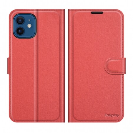 Etui pour iPhone 14 Rouge avec porte-cartes intégré