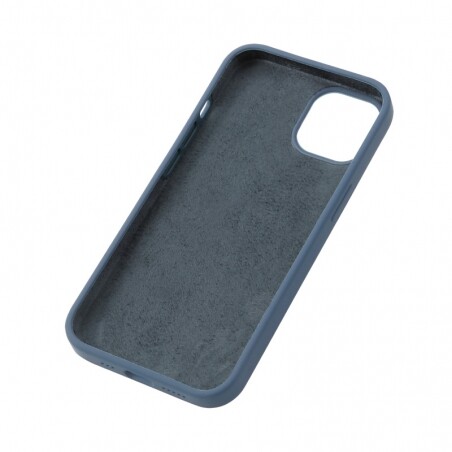 Housse silicone pour iPhone 12 mini avec intérieur microfibres Bleu de minuit