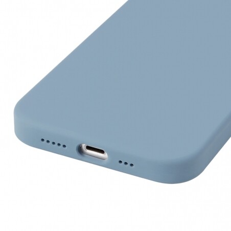 Housse silicone pour iPhone 14 Plus avec intérieur microfibres Bleu