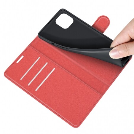 Etui Rouge pour iPhone 13 Pro avec porte-cartes intégré