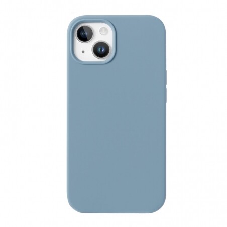 Housse silicone pour iPhone 14 avec intérieur microfibres Bleu