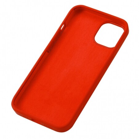 Housse silicone pour iPhone 15 Pro avec intérieur microfibres rouge