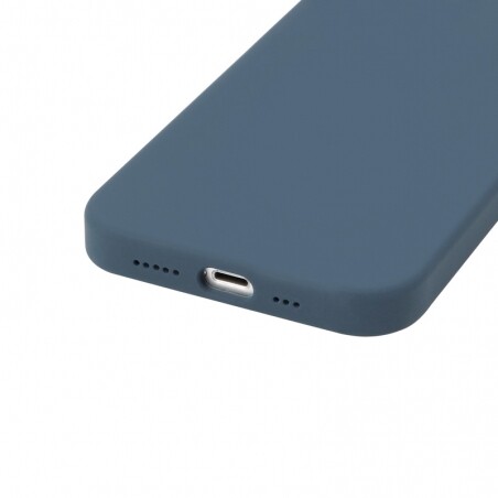 Housse silicone pour iPhone 13 avec intérieur microfibres Bleu de minuit