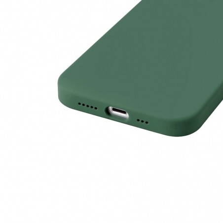 Housse silicone pour iPhone 13 Pro avec intérieur microfibres vert nuit