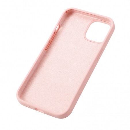 Housse silicone pour iPhone 12 mini avec intérieur microfibres Rose pastel