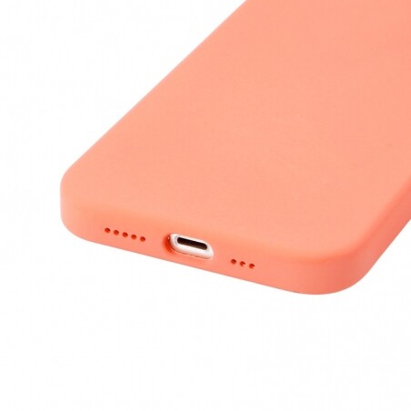 Housse silicone pour iPhone 15 Pro avec intérieur microfibres orange