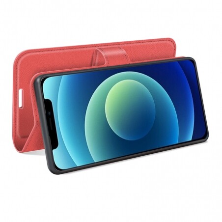 Etui Rouge pour iPhone 13 Mini avec porte-cartes intégré