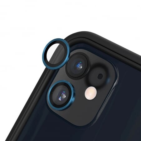 Protection lentille caméra RHINOSHIELD pour iPhone 11, iPhone 12, iPhone 12 Mini Bleu