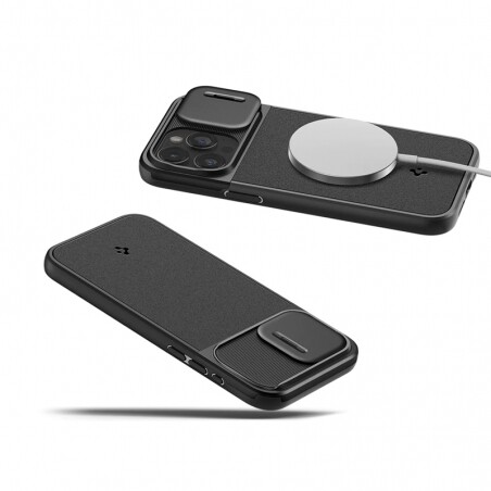 Coque Spigen Optik Armor noire pour iPhone 15 Pro