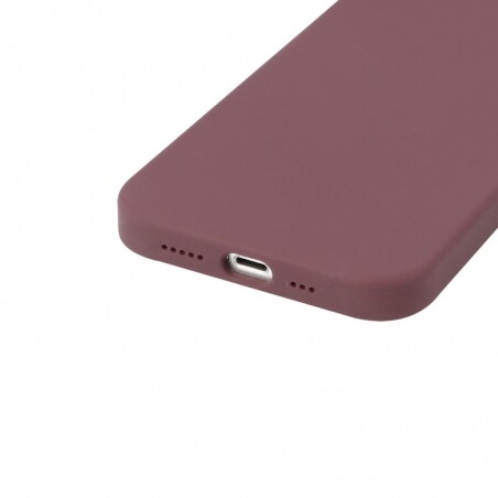 Housse silicone pour iPhone 14 Plus avec intérieur microfibres Bordeaux