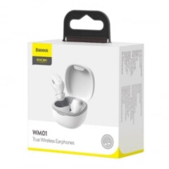 Ecouteurs sans fil avec boîte de charge Baseus WM01 TWS Blancs